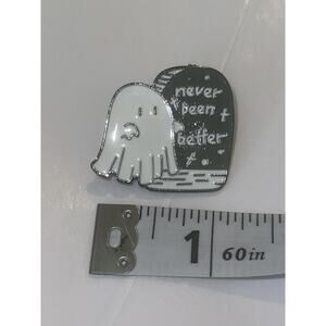 Never Been Better Ghost Headstone Grave Halloween Horror Pin Brooch